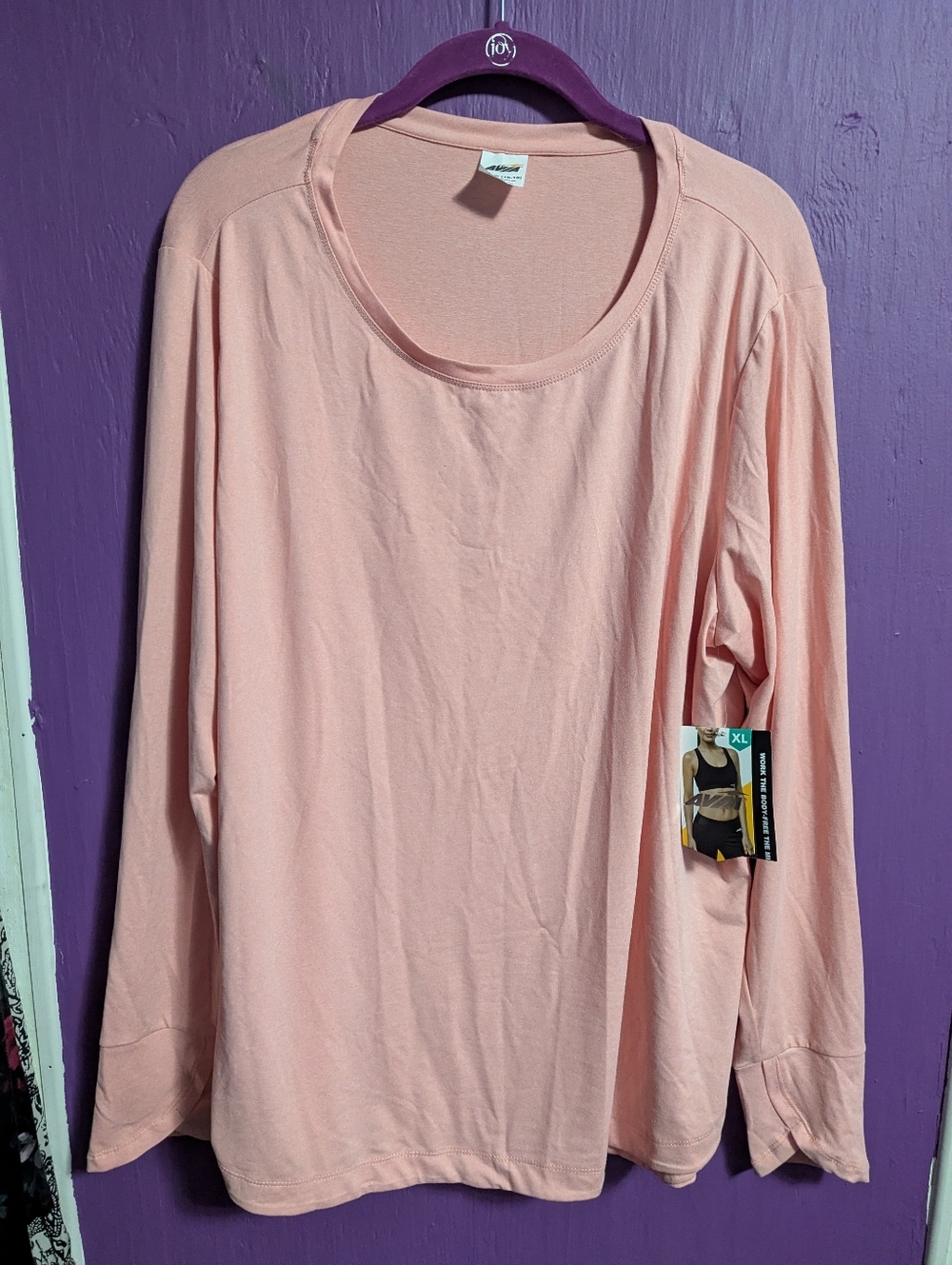 💜 NWT Avia Pink Long Sleeve Side Pedal Tee XL 16 18